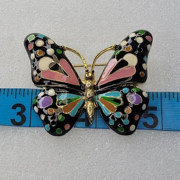 Polka Dot Butterfly Brooch Pin - Picture 7 of 16
